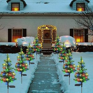 Garden Decorations LED Solar Light Christmas Tree Outdoor Year Party Decor Waterproof Lawn Patio Landscape Lamps Lights 230907