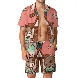 Men's Tracksuits Horizons Tom Nook The Devil Tarot Men Sets Animal Crossing Casual Shirt Set Vintage Beachwear Shorts Summer Design Suit