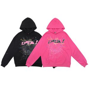 Sp5de Designer Rosa Hoodie Homens Mulheres Aranha Top-Nível Hip Hop Luxo Hoodies Young Thug Moletons Streetwear Qualidade Produto de Qualidade Puro Algodão Tamanho dos EUA