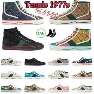 Tasarımcı Luxurys Ayakkabı Tenis Üzerinde Kayma 1977 Tuval Sıradan Baskı Erkekleri Kayma Jacquard Denim Vintage Trainers Kadın İtalya Kadın Erkek 35-40