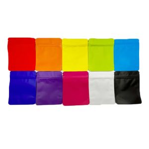 Partihandel Färgglad Plain 3.5G Mylar -väskor Dubbel sida fast återförslutningsbart dragkedja Plastmatförpackningspåse LL LL