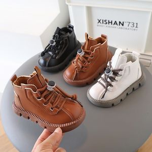 Boots Boys Boots Kids Ankle Boots Autumn Winter Brand Toddlers Children Fashion Boots for Little Boy Girl Lace-up Soft Rubber 230907
