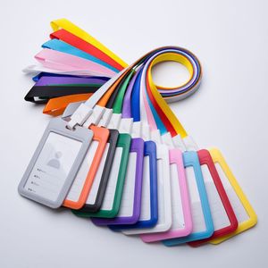 Other Office School Supplies 10 Pcs Plastic Card Cover Women Men Student Bus Badge Holder Lanyard Business Credit Cards Bank ID 230907