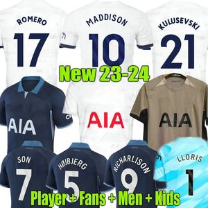 23 24 Maddison Son Soccer Jerseys 2023 2024 Romero Persic Tottenham Football Dorts Spurs Bentancur Kulusevski Richarlison Vicario Men Kids Sets Bissouma