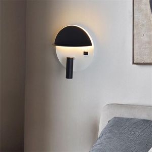 Lampa ścienna Kreatywna z gniazdem USB i lampy LED LED Taca Zastosuj do sypialni łazienka nowoczesna minimalistyczna oprawa