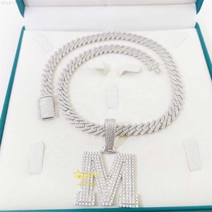 GRA -certifikat VVS Moissanite Diamond Hip Hop Iced ut namnet initial 925 Silver Custom Letter Pendant Jvirq