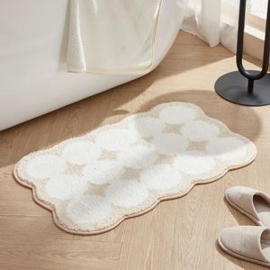 Mattor Tufting Circles Bedroom Rug Fluffy Geometric Carpet Bathmat Living Room Foot Pad Badrum Matt Dörrat Estetiskt hem varmt dekor