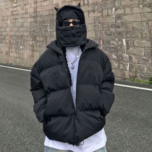 Piumino da uomo Parka Giacca invernale da donna Hip Hop Parka Teschio ricamato Piumino da uomo Cappotti caldi Abbigliamento da uomo Harajuku Y2K Abbigliamento 230906