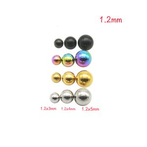 Labret Lip Piercing Jewelry 200pcs Screw Plain Ball Replacement Stud Ear Eyebrow Ring Tongue 16G Fashion Body Black Gold Color Rainbow 230906