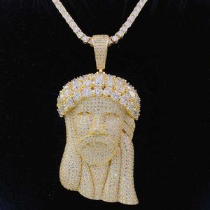 Hot Tester Diamond Pass Jesus Jesus Necklace Heavy Pendants Head 925 Sale Moissanite Pendant Big Qosqk