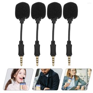 Microphones 4 PCS Mini Microphone In-Line Singing Supplies Living Phones Home Noise Creanching Wired
