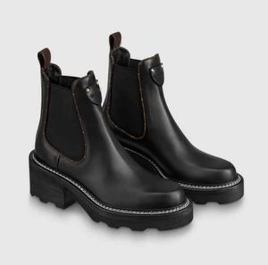 Elegante marca inverno beaubourg tornozelo botas mulheres botas preto estiramento de couro lã dedo do pé redondo senhora moda vestido de festa botas EU35-43 com caixa