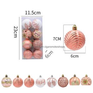 Decorazioni natalizie 8 pezzi Palline per albero di Natale Palla appesa ornamento di Natale Fai da te Festa a casa Decorazioni festive Regalo di Capodanno Noel Navidad Sup Dhhy5