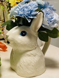 Wazony Kawaii Ceramiczne podlewanie może kwiat ogrodowy Kettle Nordic Easter Hydroponi Wazon Animal