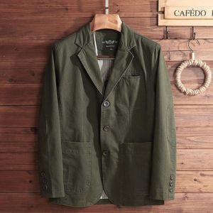 Męskie garnitury 2023 Autumn Jacket for Men Army Green Costume Blezer Casual Empear Męski płaszcz Slim Fit Single Bered Clothing Spring