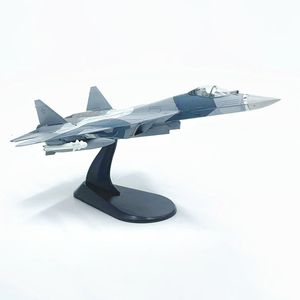 Flygplan Modle Diecast Metal Alloy 1/100 Skala Rysk SU 57 SU57 Fighter Airplane Aircraft Replica Model SU-57 Plan Model Toy for Collection 230906