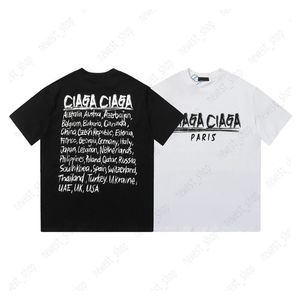 2023 mens camisetas camiseta europa paris camiseta camisas casuais máquina de algodão clássico carta impressão tee tops para mulheres estilo de pista de verão