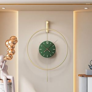 Wall Clocks Spanish Light Luxury Clock Simple Creative Household Iron Single Ring Fashion Background Decoration Swing