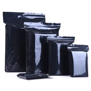 Kosmetiska väskor fall 100 st förtjockad svart självförsegling påse ben dragande väska förtjockad förpackningspåse ljussäker förseglad väska 230907