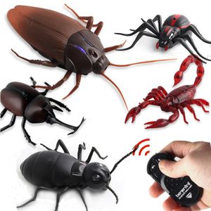 ElectricRC Animals Infrared Remote Control Cackroach Simulation Animal Creepy Spider Bug Prank Fun RC Kids Toy Gift High Quality Drop 230906