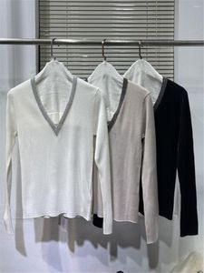 여자 스웨터 풀 오버 울 스웨터 v- 넥 니트 여성 가을 ​​겨울 바닥 바닥 셔츠 탑의 제품