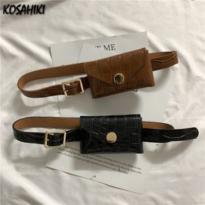 Midjepåsar kvinnor trendiga ins mini handväskor koreanska vintage casual streetwear y2k bälte väskor mode lyx design casual midjepaket femme 230907