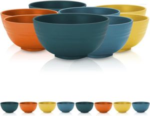 Bowls 760ml Plastic Cereal 8 Pieces Unbreakable And Reusable Light Weight Bowl For Rice Noodle Soup Snack Salad Fruit