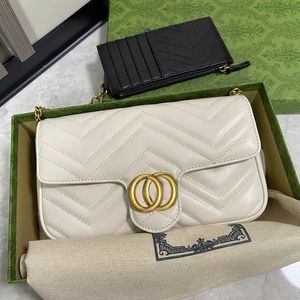 2023 Neue Damen-Designer-Umhängetaschen, luxuriöse Kettentaschen, Geldbörse, Schultertaschen, hochwertige Marmont-Mini-Handtasche mit Kreditkartenetui, Damenklappe, Kinder-Muttertasche