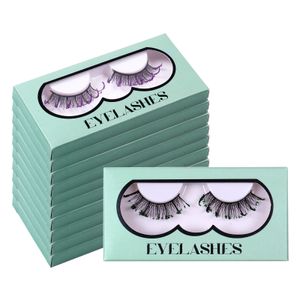 Natural Thick Colored Glitter False Eyelashes for Halloween Cosplay Party Handmade Reusable Curled Fake Lashes Extensions with Glitter Full Strip Lash