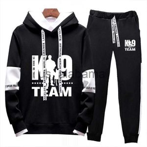 Erkek Trailsits Trainer K9 Takım K9 Birim Malinois Bahar Sonbahar Yeni Erkekler Yüksek Kaliteli Moda Dantel Up Setleri Eğlence Baskı Hoodie+Sweetpants Suit X0907