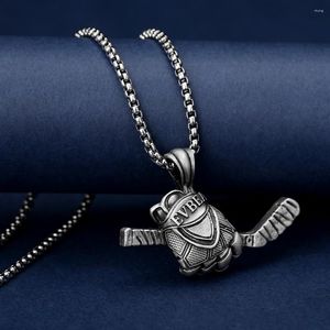 Pendant Necklaces Fashion Hockey Gloves Sticks Pendants Stainless Steel Men's Punk High-end Couples Casual Sports Party Jewelry