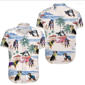 Camisas casuais masculinas camisa de verão lapela manga curta topo praia férias camiseta moda botão t streetwear harajuku para férias masculinas