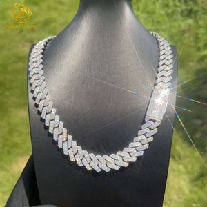 المجوهرات الراقية الهيب هوب 925 الفضة الاسترليني VVS Moissanite Diamond Iced Miami Big 14mm Cupan Rink Necklace for Men