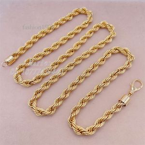 Prawdziwy solidny złoty łańcuch liny dla człowieka czyste złotą biżuterię AU750 Złoty łańcuch Naszyjnik