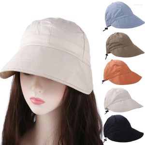 Szerokie brzegowe czapki letnie moda koreańska ochrona UV Korea Casual Cap Women Sun Hat Visor
