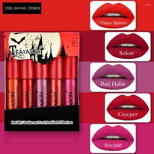 Lipgloss Matt Nude Flüssiger Lippenstift 5 Farben Wasserdicht Langlebig Sexy Rot Rosa Samt Lippenstifte Frauen Kosmetik