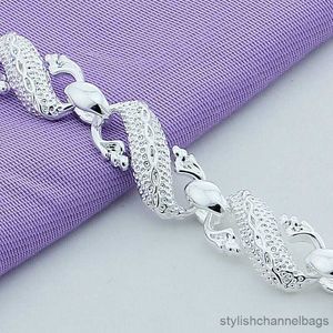 Charm Bracelets 925 Sterling Silver Color Bracelets White Chinese Dragon Chain Bracelets For Men Fashion Jewelry Pulseira Male R230907