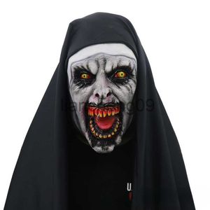 Party Masks Halloween Scary Nun Mask Rubber Mask Head Band Trick Scary Masks Live Performance Props Costume Face Masques with Headpiece x0907