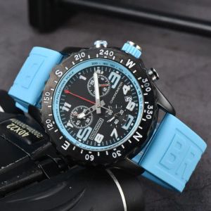 أفضل مشاهدة الرجال الفاخرة الكوارتز التحمل المحترفين Avenger Chronograph 44mm الساعات ألوان متعددة من المطاط الرجال الساعات الزجاجية Breitling 01