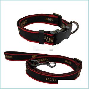 Dog Collars Leashes Dog Collar Designer Pet Harness Leashes Set Luxury Gilded Letter Pattern Collars Leash lorg