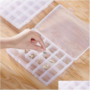 Jewelry Boxes Pp Transparent 36 Grid Jjewelry Plastic Box Parts Organizer Rectangar Electronic Components Storage Ring Drop Delivery P Dhlkg