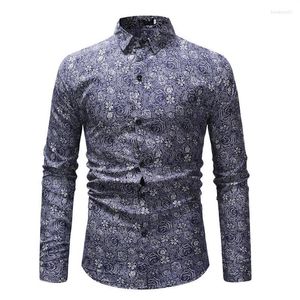 Camicie casual da uomo Moda stile classico oscuro scozzese a maniche lunghe Drop Primavera Autunno Vestiti slim157Q