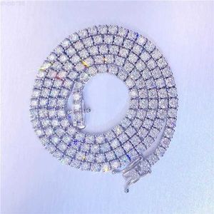 Rgem S925 Sterling Silver Chain Bracelet d Color Vvs 3mm Single Layer Moissanite Diamond Hip Hop Jewelry Tennis Chain Necklace Lajkl