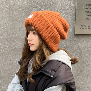 Wide Brim Hats Bucket Loose Big Head Knitted Hat Women's Warm Wool Satin Outdoor Autumn and Winter Show Small Face Dome Clothing Accessories 230907