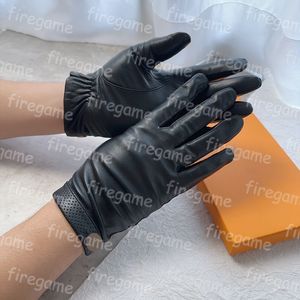 Men Winter Gloves Leather Gloves Plush Touch Screen for Cycling with Warm Insulated Sheepskin Autumn Fingertip Gloves