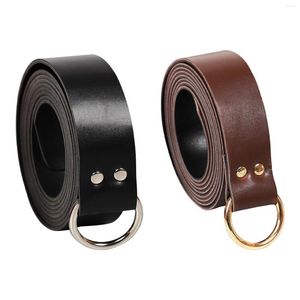 Bälten Retro Style Pu Leather Belt justerbar DIY Medieval Knight midjespänne för festklädning Stage Props unisex