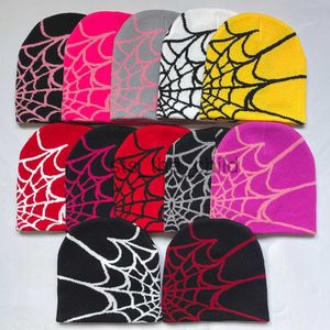 Beanie/Skull Caps 2023 New Knitted Beanies Hat Cartoon Spider Embroidered Winter Hats Knitted Bonnet Cap soft Woolen Beanies for Women Cap Y2k x0907