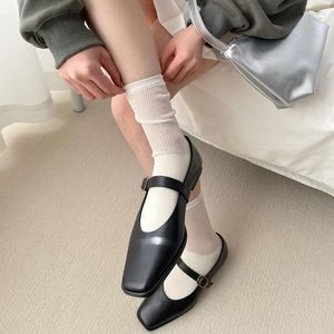 Calcetines de mujer de Color sólido moda coreana verano fino transpirable equipo Casual Harajuku ropa de calle elástico suelto calcetines largos