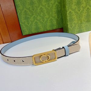 Cintura da donna di lusso di alta qualità 2023 Cinture di design in pelle di vitello nuova Cinture in oro / nastro in rame con fibbia Fashion Lady Dress Cinture 2.0 cm con scatola