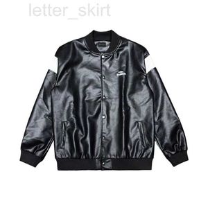 Mens Jackets Designer Paris Home Black and White Leather Splice at Sunset Sweet Cool Baseball Coat Fashion Jacket Top